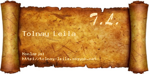 Tolnay Leila névjegykártya